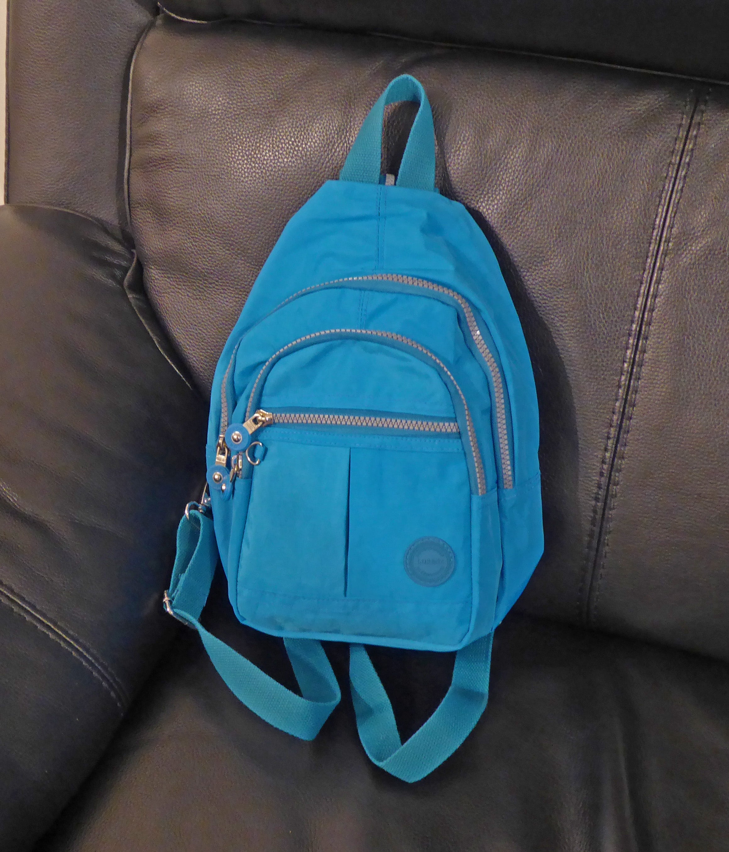 Nylon Backpack Shoulder Bag Travel - Holidays, Everyday, Travel, Festivals — Turquoise