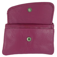 Small Card Holder Coin Zip Purse with Front Flap Leather