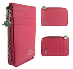 Slim Minimalist Elephant Zipper Card Holder RFID Wallet - Real Leather