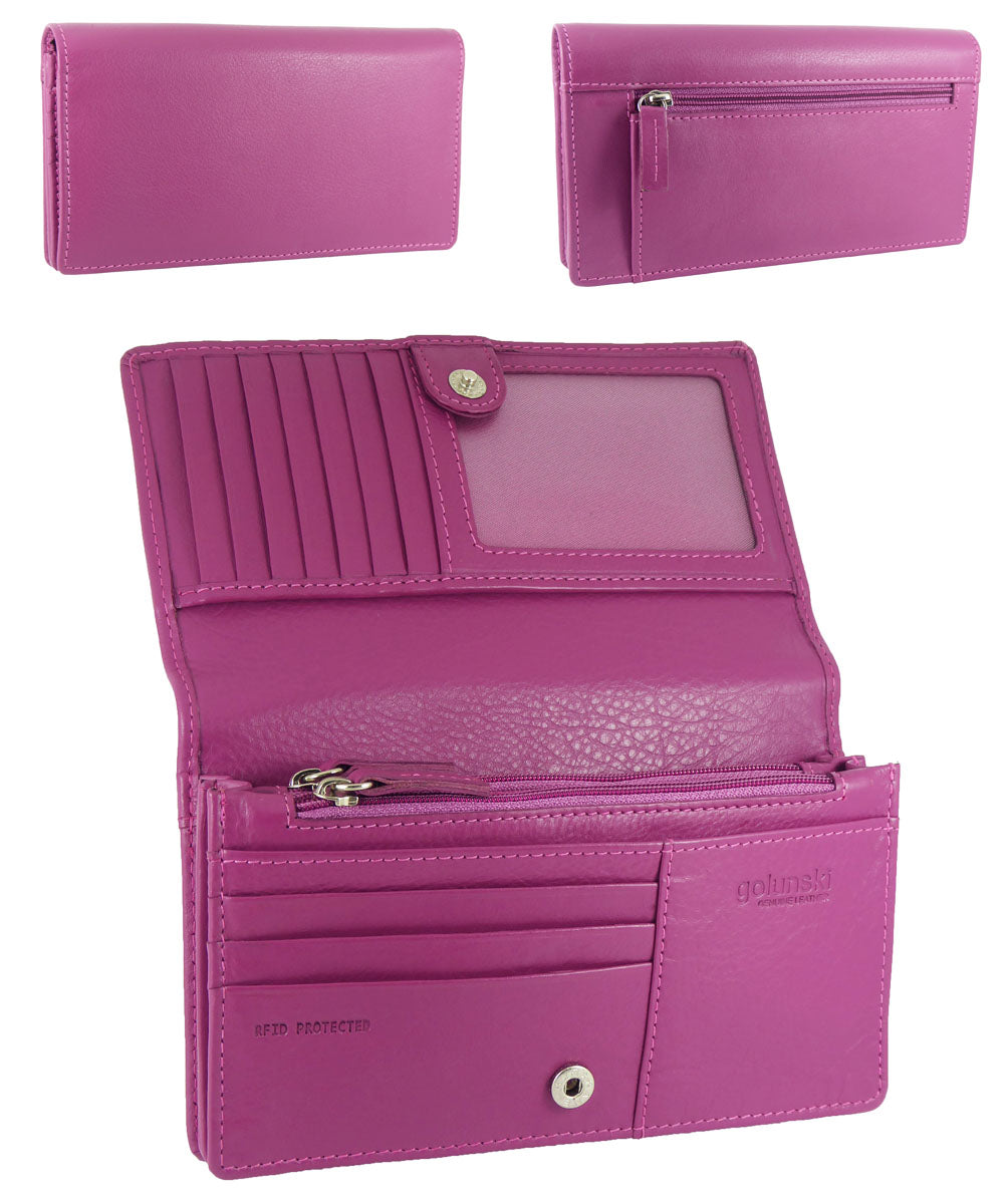 Imperfect Womens Matinee Flapover Purse - 10 card slots Multicolour Real Leather