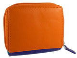 Womens Small Compact Purse 7 cards Real Leather RFID