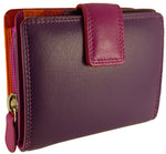 Womens Multi-coloured Leather Purse 7 Cards, Notes, Coins, Boxed
