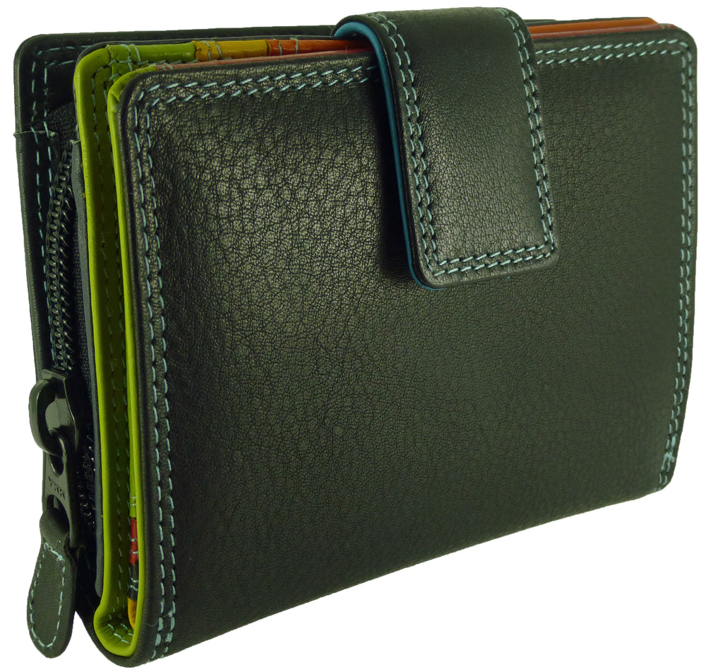 Multicoloured Leather Purse 7 Cards, Notes, Coins, Boxed — additional view