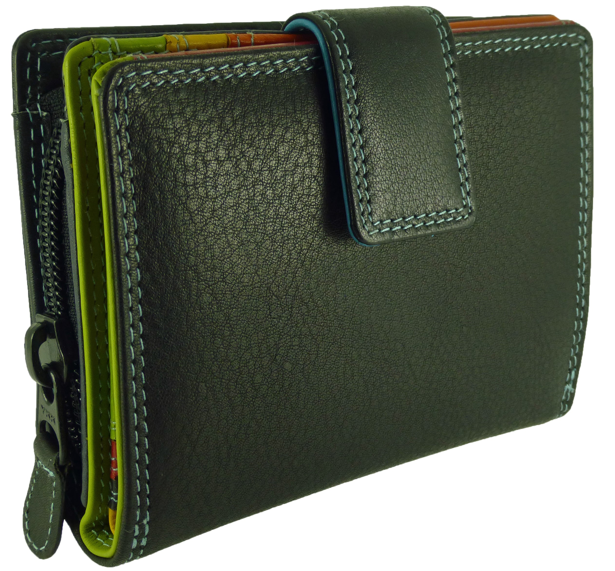 Multicoloured Leather Purse 7 Cards, Notes, Coins, Boxed — additional view