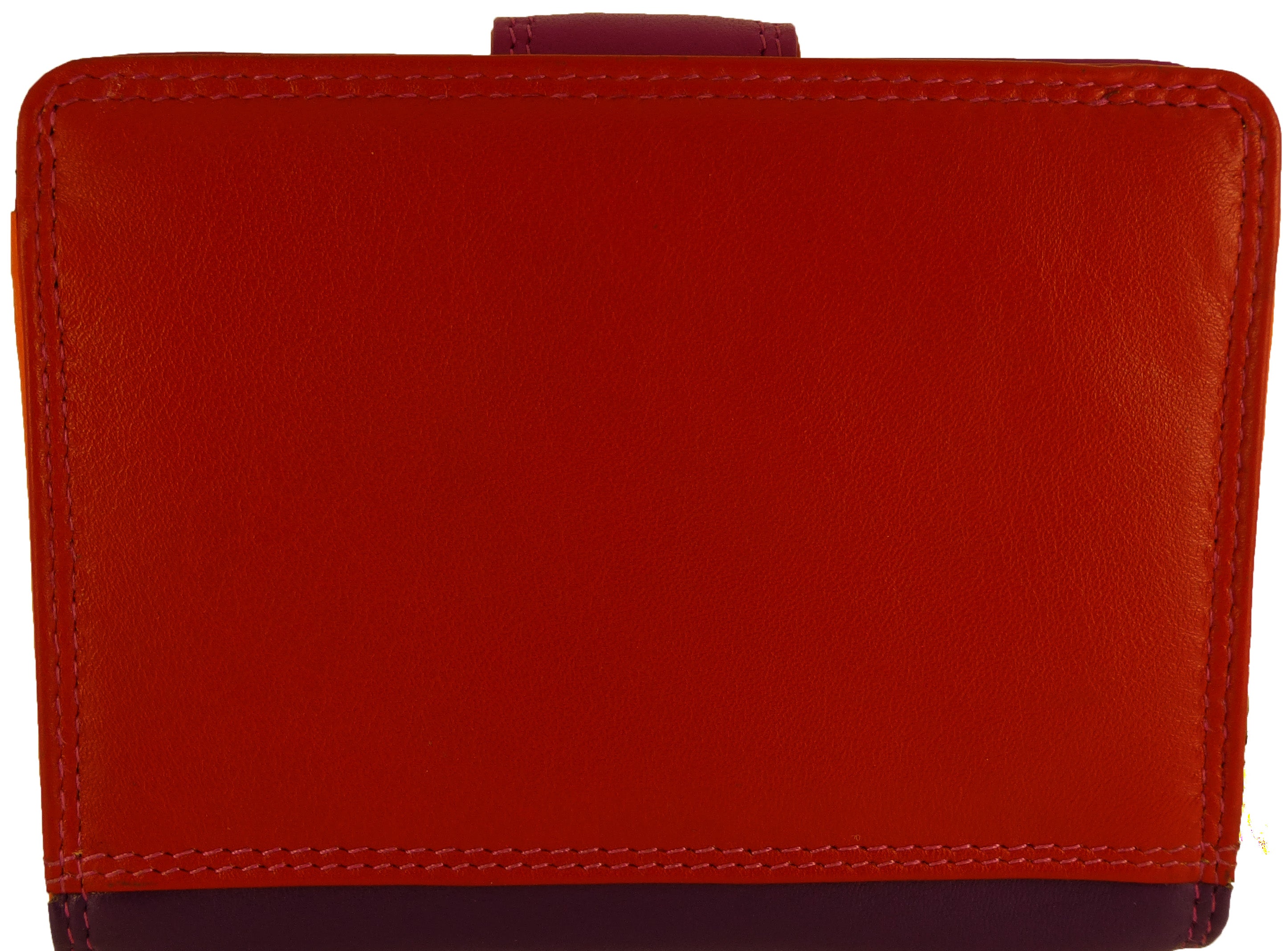 Multicoloured Leather Purse 7 Cards, Notes, Coins, Boxed — close-up detail