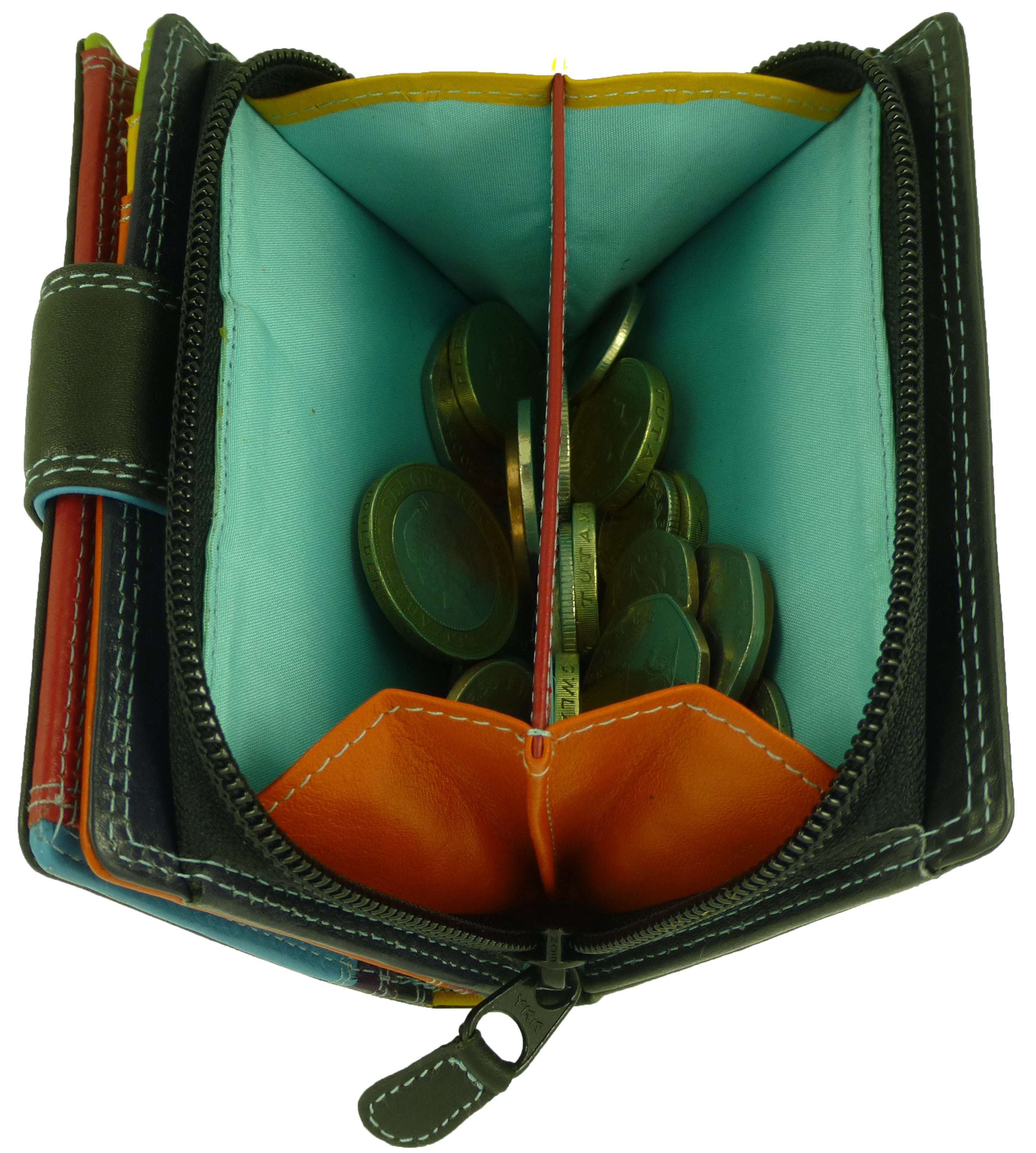 Multicoloured Leather Purse 7 Cards, Notes, Coins, Boxed — view 12