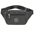 Bumbag Waist Hip Bag 5 Zip Lightweight Travel Nylon - Holidays, Everyday, Travel, Festivals — Grey