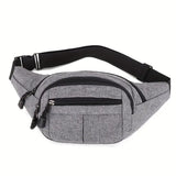 Womens Mens Bumbag Waist Hip Bag 4 Zip Lightweight Travel Canvas  - Holidays, Everyday, Travel Use, Festivals