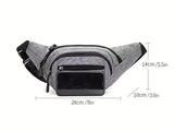 Womens Mens Bumbag Waist Hip Bag 4 Zip Lightweight Travel Canvas  - Holidays, Everyday, Travel Use, Festivals