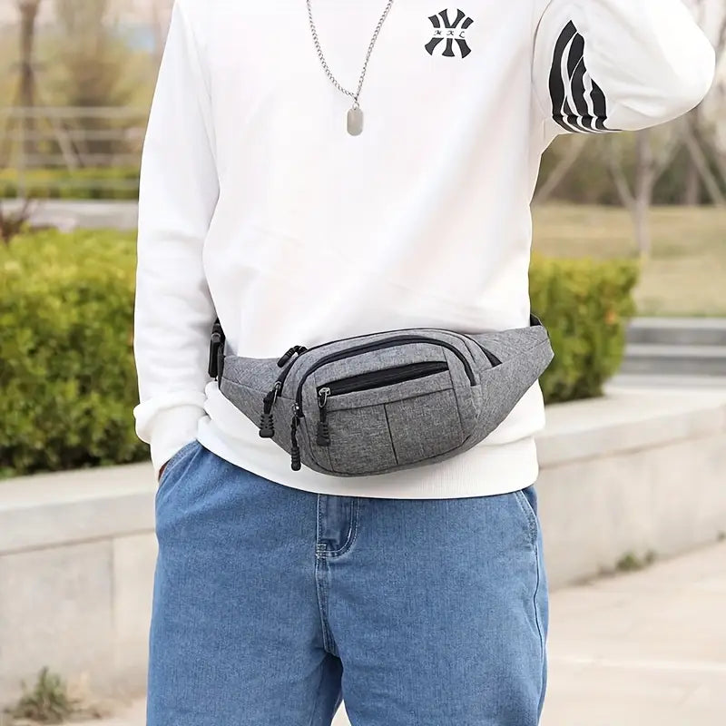 Canvas Bumbag Waist Hip Bag 4 Zip  - Holidays, Everyday, Travel Use, Festivals — detail view