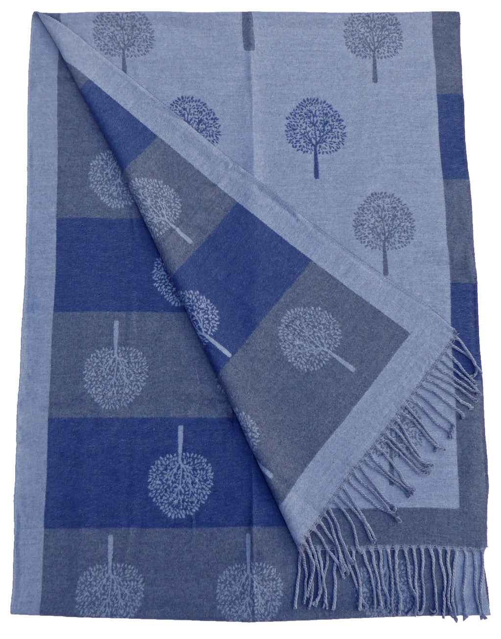Hide and Sleek Tree of Life scarf in Grey Multi colourway - soft cashmere blend Mulberry design