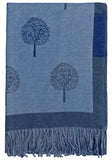 Tree Of Life Mulberry Design Stripe Long Scarf Shawl Soft Touch CASHMERE