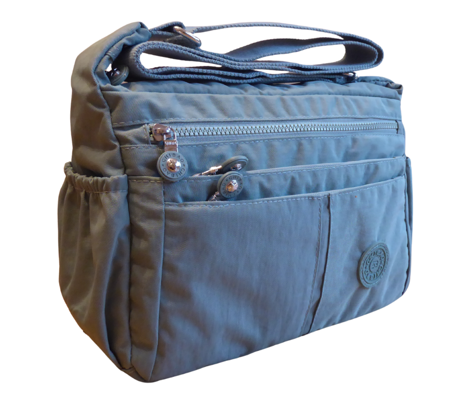 Nylon Five Section Lightweight Travel Crossbody Bag - Holidays, Everyday, Travel Use — detail view