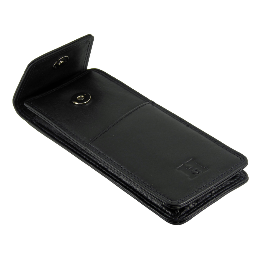 black glasses case open