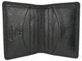 Slim Card Note Wallet - 8 Card Slots - Real Leather Visconti — Black