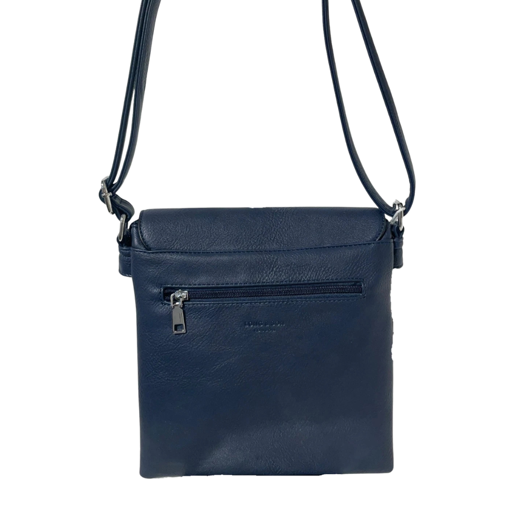 Front buckle crossbody shoulder bag — rear view