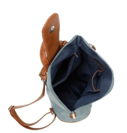 Large Triangular Backpack with Tab Top — side view