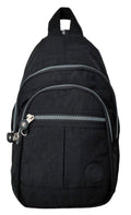 Nylon Backpack Shoulder Bag Travel - Holidays, Everyday, Travel, Festivals — Black