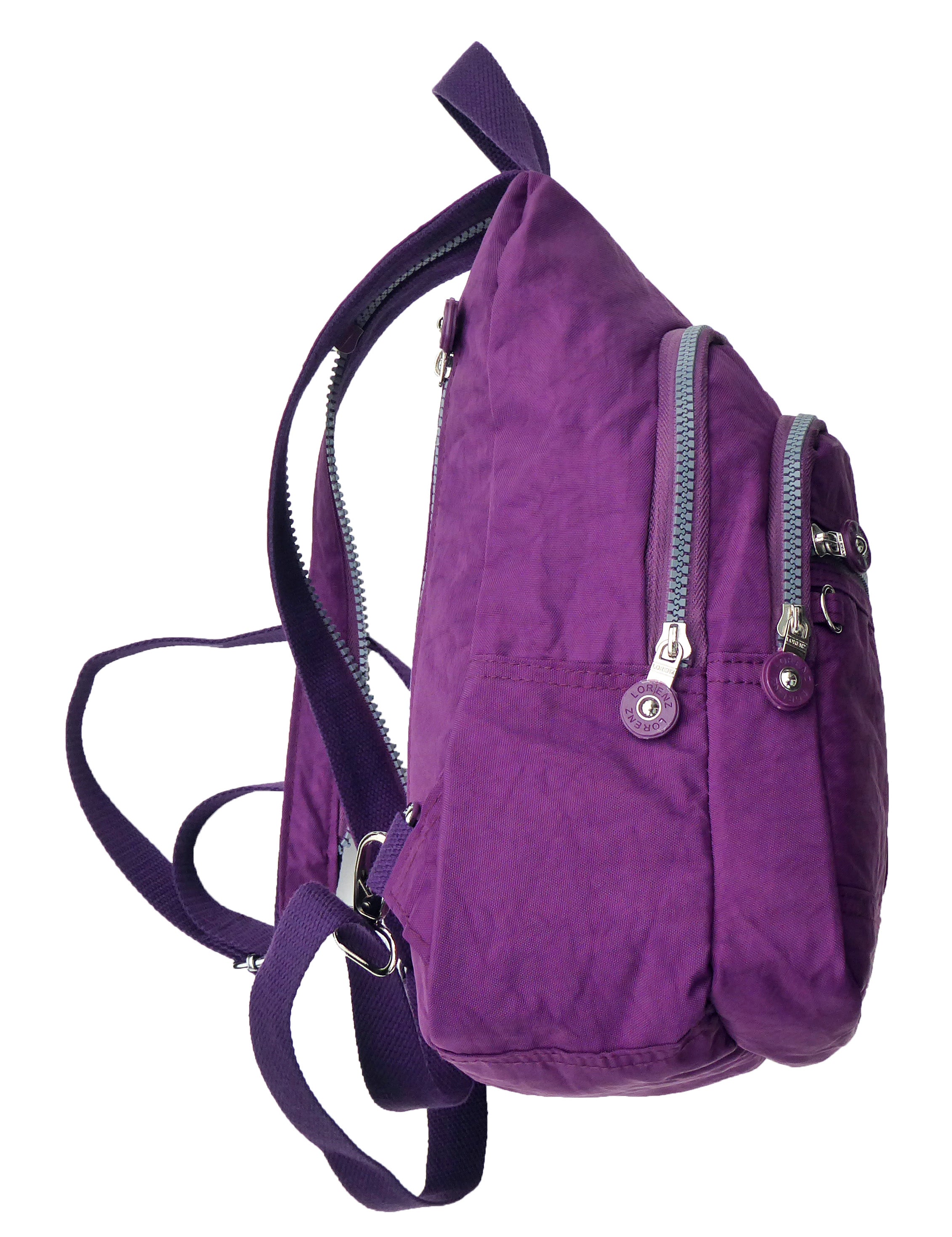 Purple Nylon Backpack Shoulder Bag Travel - Holidays, Everyday, Travel, Festivals
