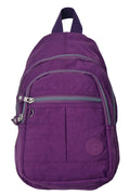Nylon Backpack Shoulder Bag Travel - Holidays, Everyday, Travel, Festivals — Plum