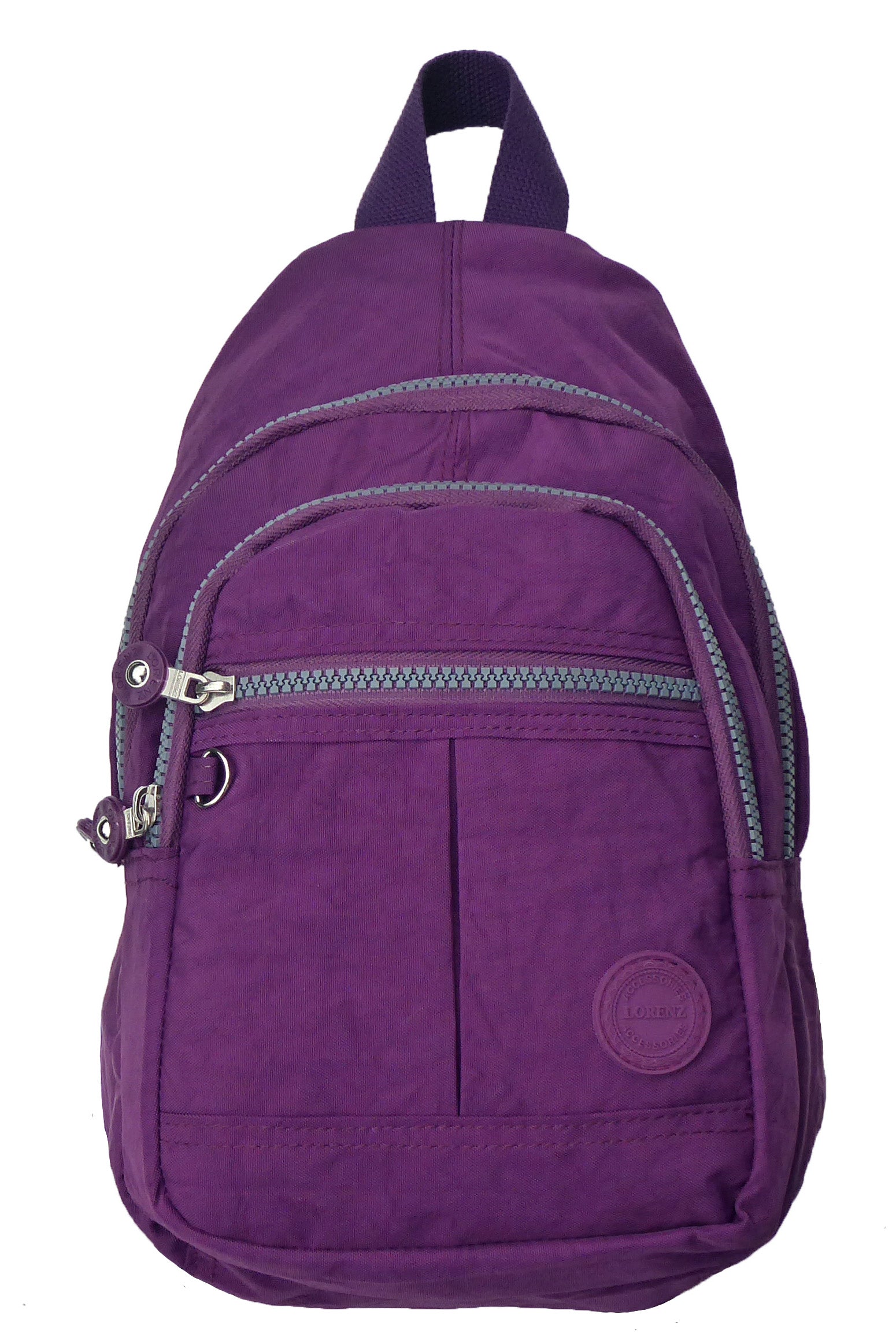 Nylon Backpack Shoulder Bag Travel - Holidays, Everyday, Travel, Festivals — Plum