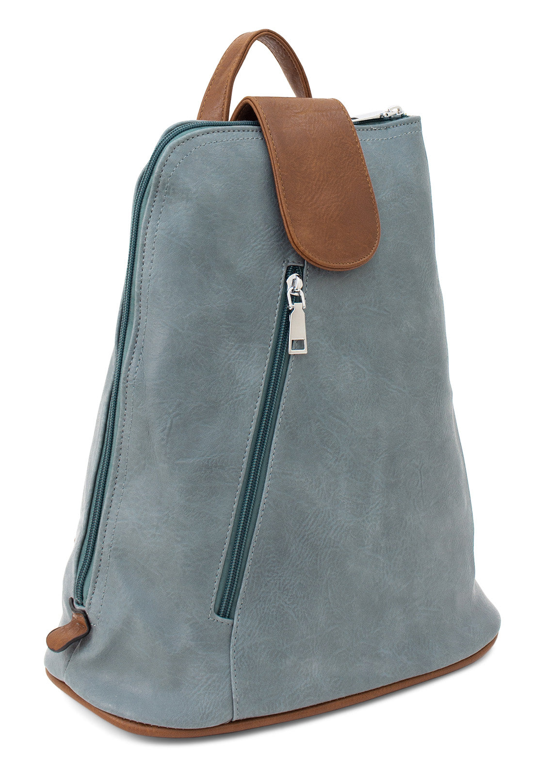 Large Triangular Backpack with Tab Top — angle view