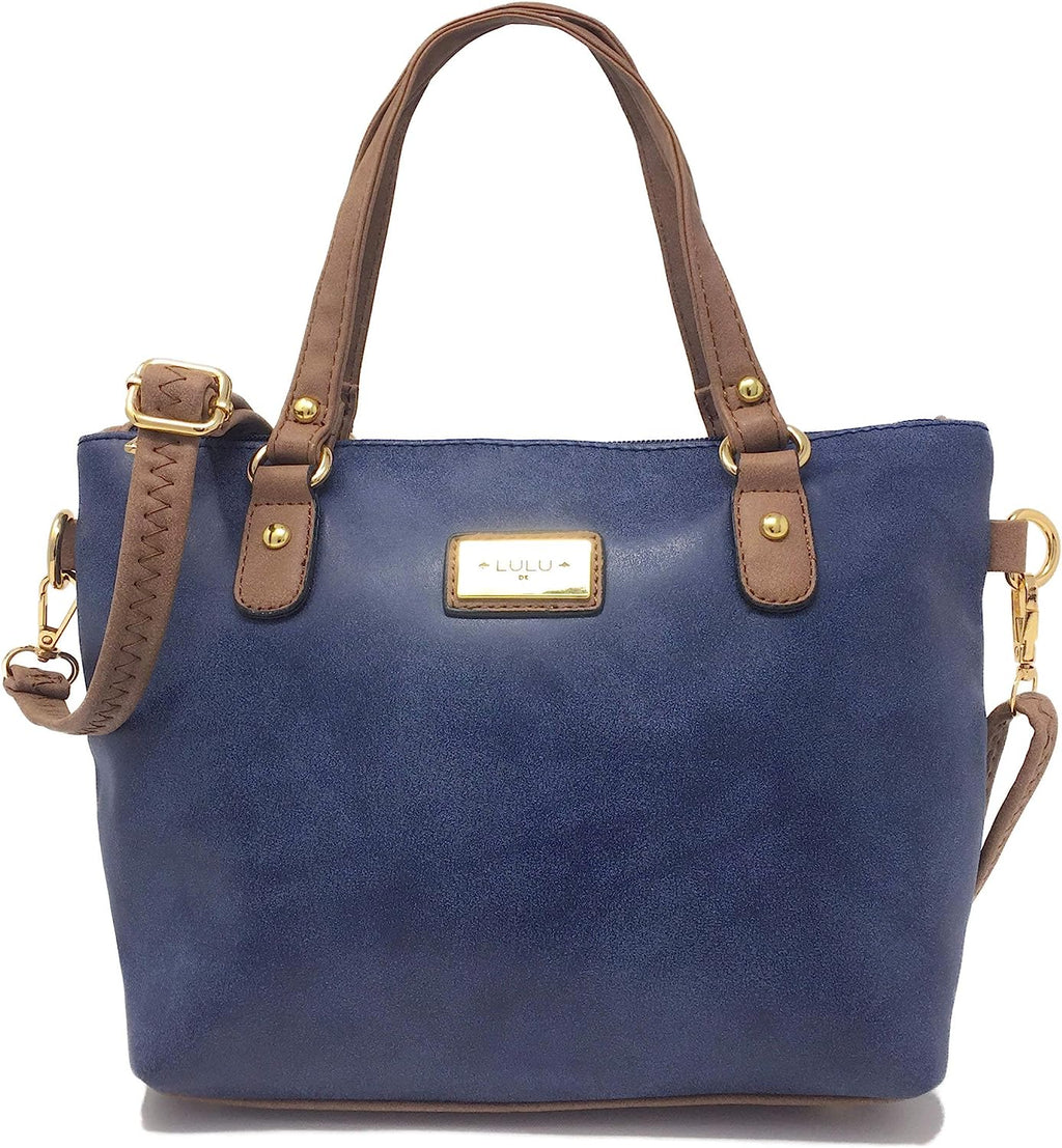 Top Handle Grab Bag with Detachable Adjustable Crossbody Shoulder Strap — Navy