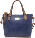 Top Handle Grab Bag with Detachable Adjustable Crossbody Shoulder Strap — Navy