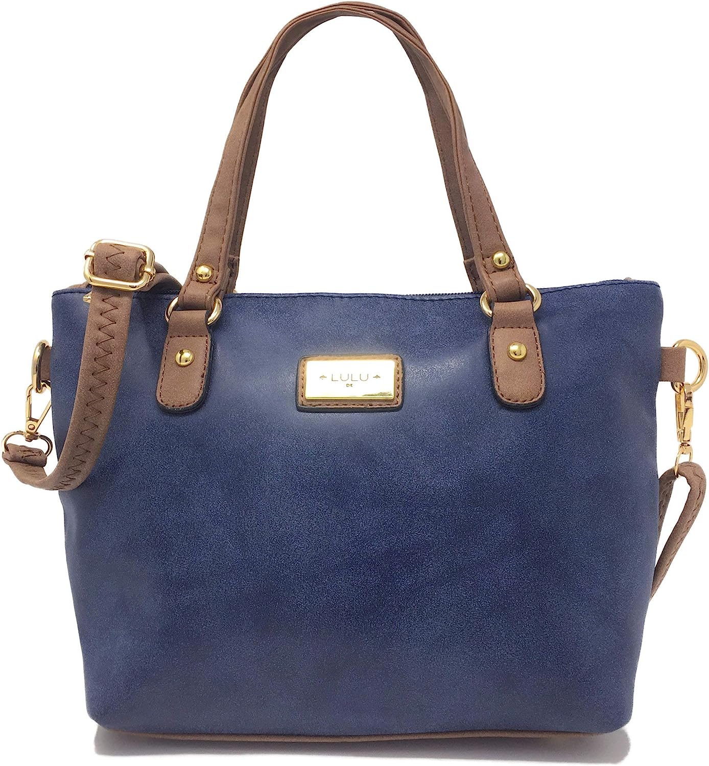 Top Handle Grab Bag with Detachable Adjustable Crossbody Shoulder Strap — Navy