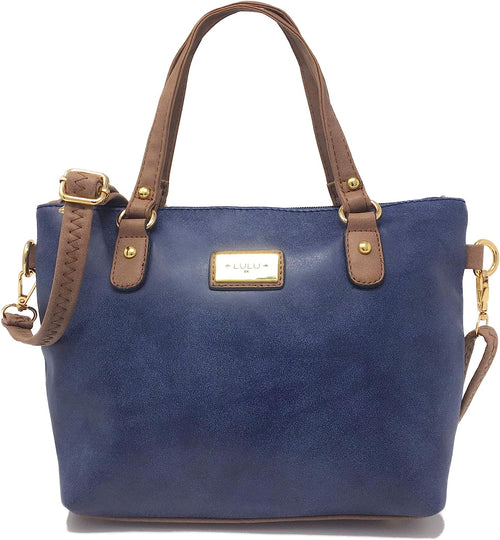 Top Handle Grab Bag with Detachable Adjustable Crossbody Shoulder Strap — Navy