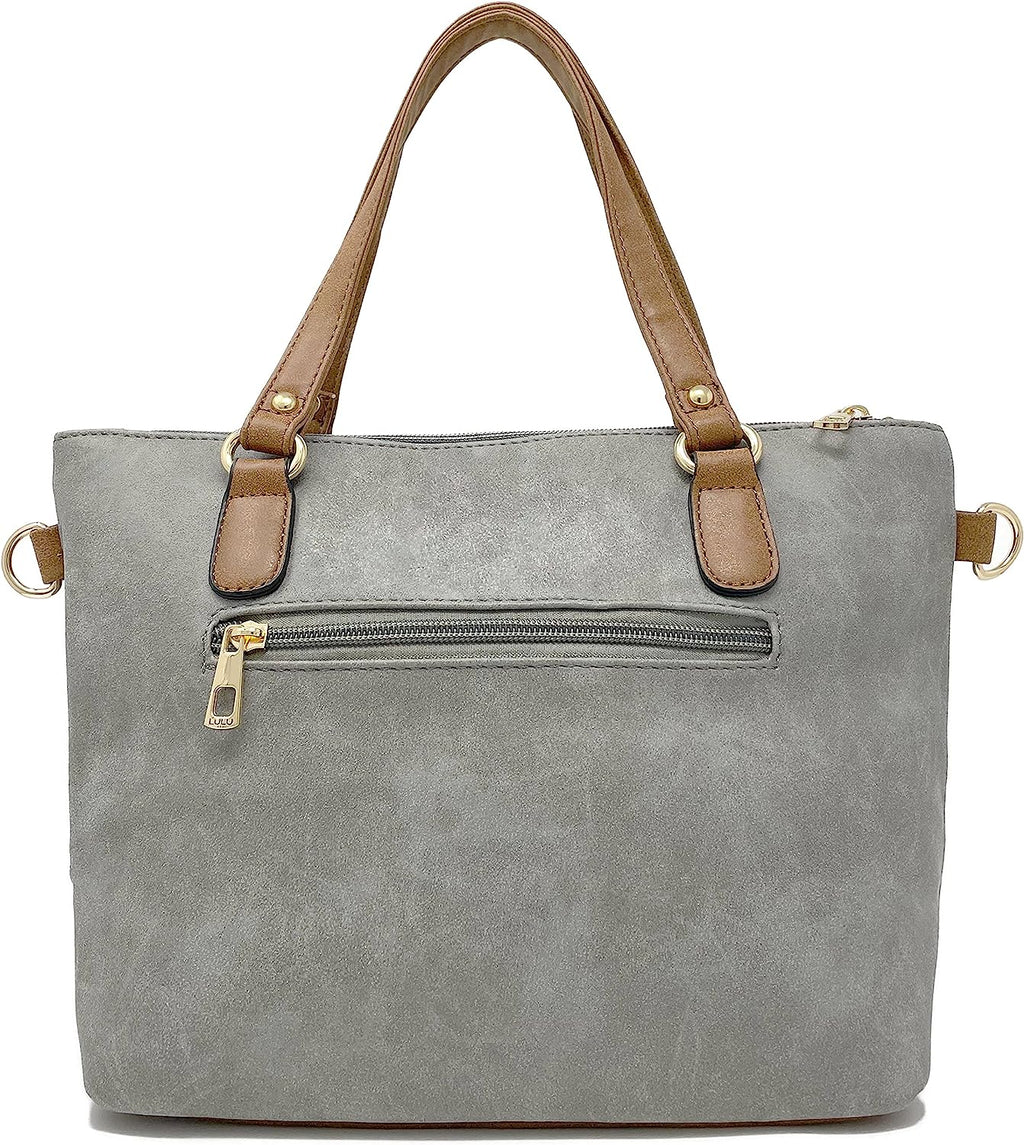 Top Handle Grab Bag with Detachable Adjustable Crossbody Shoulder Strap — angle view