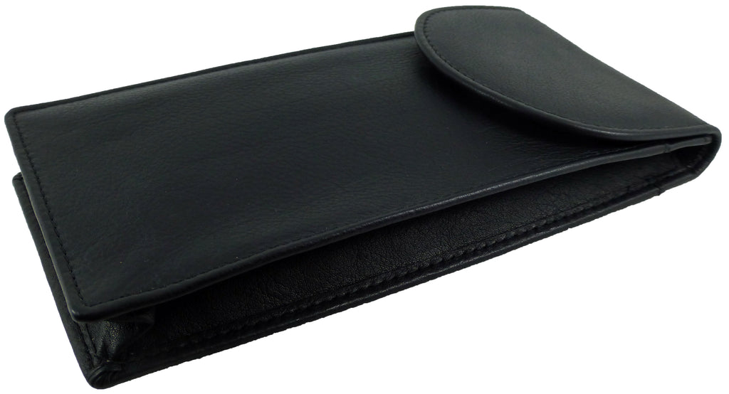 Double Spectacle Glasses Eyewear Specs Case with Magnetic Closure Real Leather — interior view