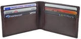 Small Premium Real Leather Compact Wallet Holder Case 12 Card Slots Brown