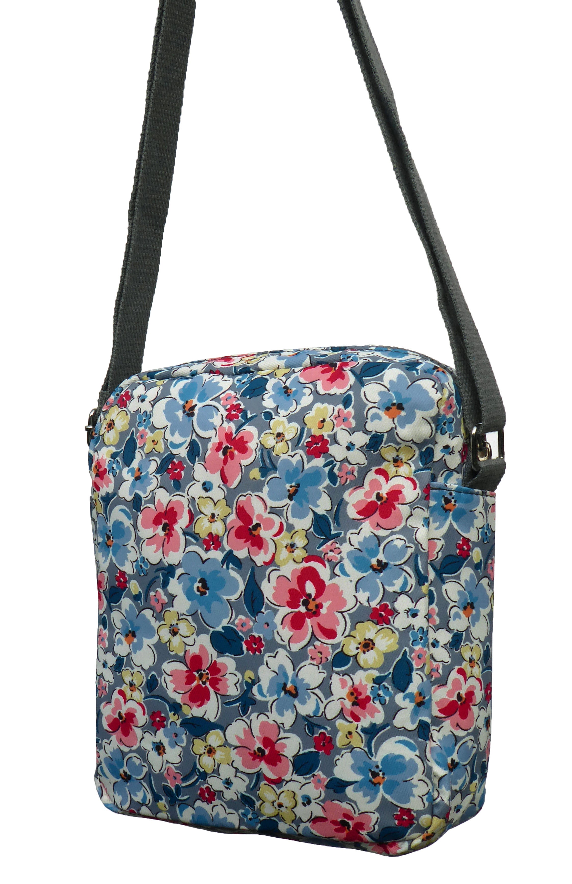 SALE Floral Nylon Crossbody & Shoulder Bag - 3 Zip Sections, Water Resistant