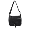 Black saddle crossbody shoulder bag