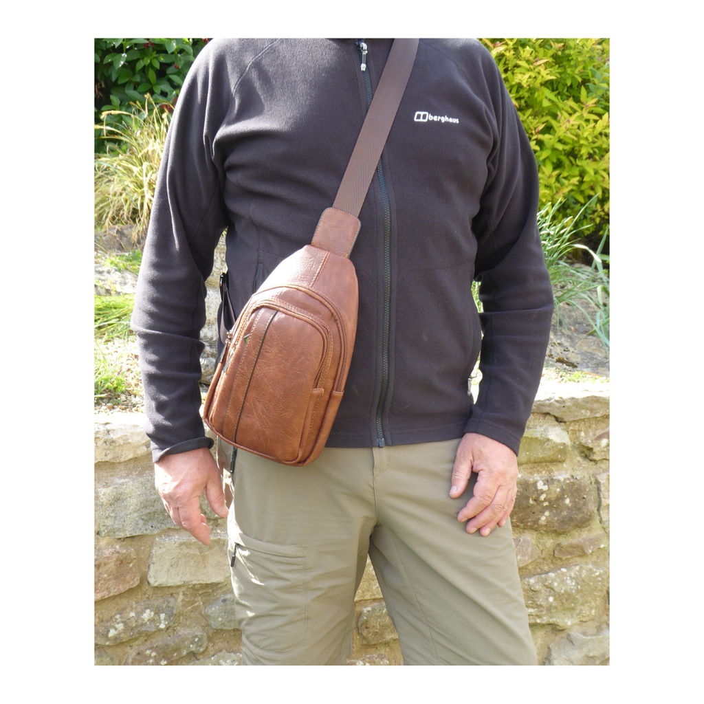 Crossbody sling bag — interior organisation detail