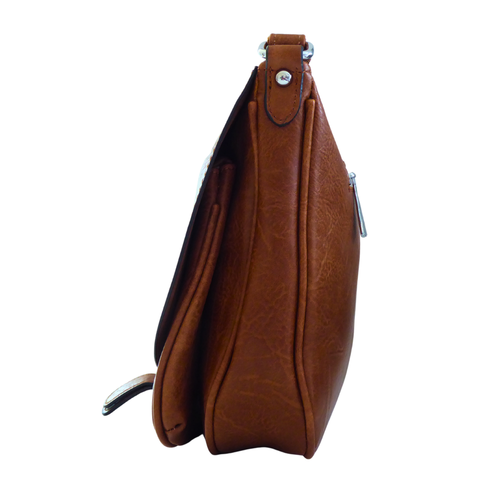 Saddle crossbody shoulder bag — side view