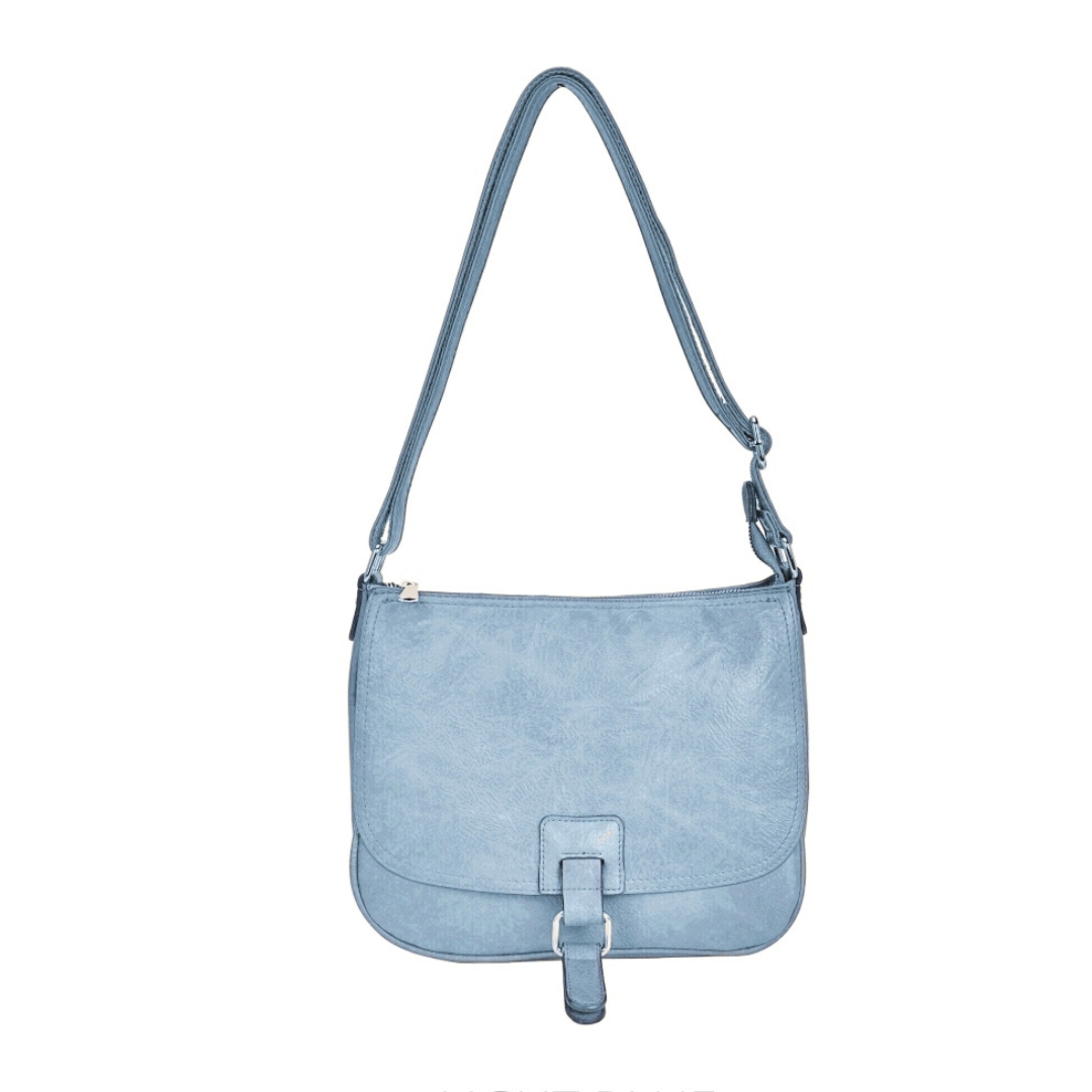 Blue saddle crossbody shoulder bag