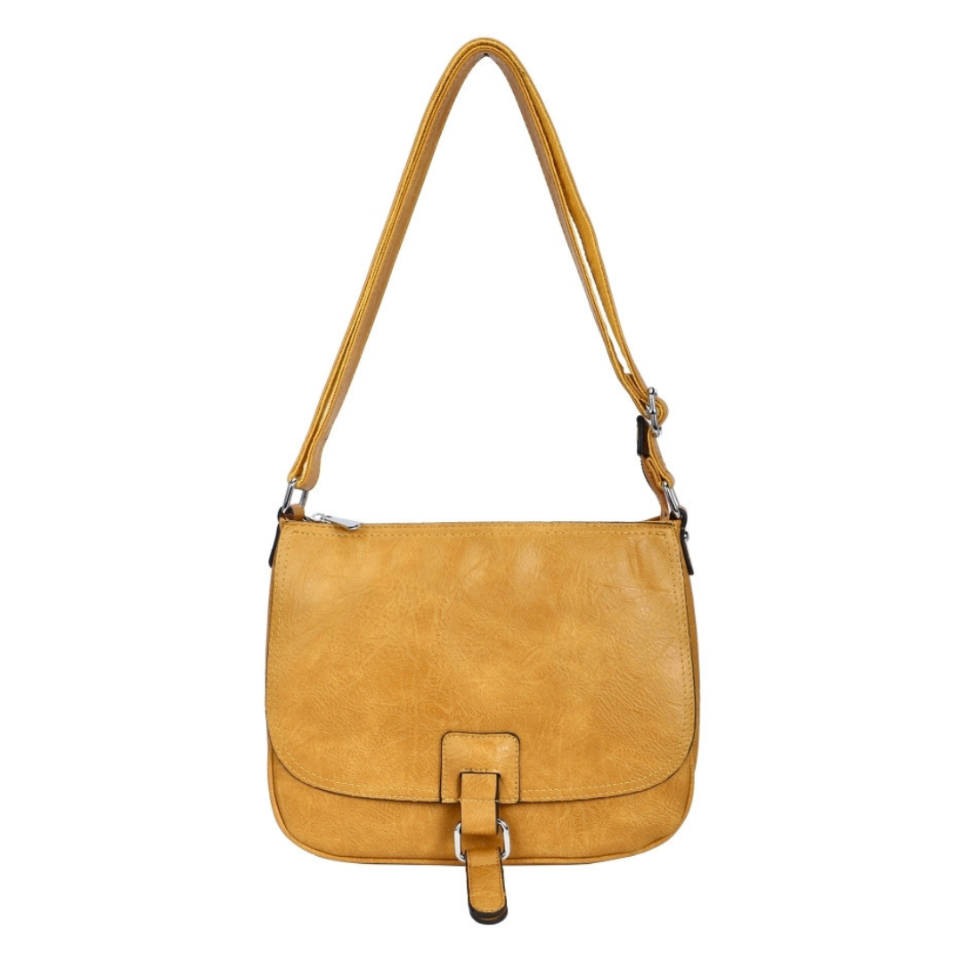 Yellow saddle crossbody shoulder bag