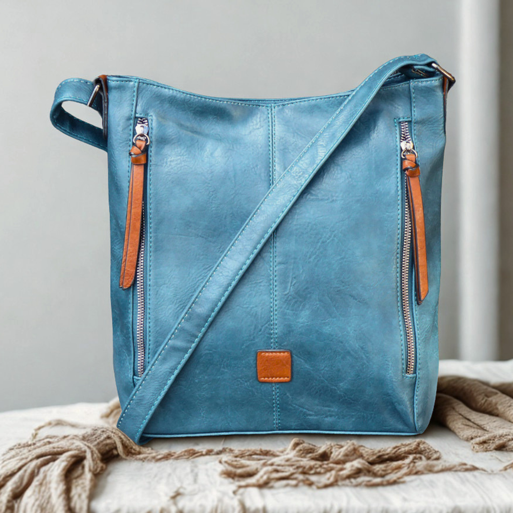 Two Side Zipper Crossbody Shoulder Bag