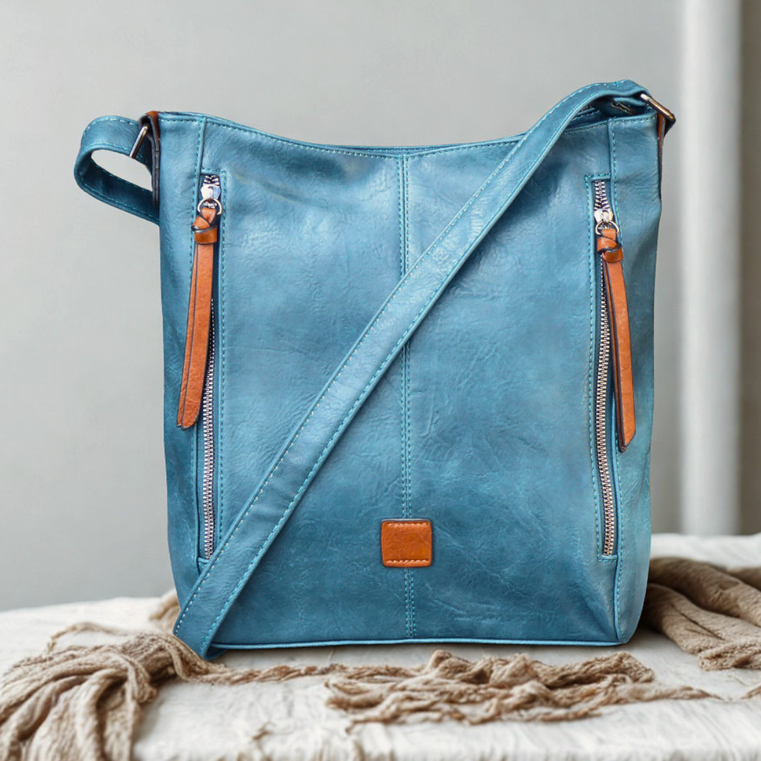 Two Side Zipper Crossbody Shoulder Bag