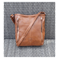 Two Side Zipper Crossbody Shoulder Bag — Brown