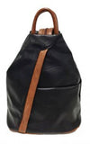 Womens Large Triangular Backpack and Shoulder Bag Diagonal Zip - Anti-theft Security