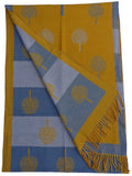 Hide and Sleek Tree of Life scarf in Yellow Multi colourway - cashmere blend Mulberry tree design