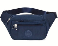 Womens Mens Bumbag Waist Hip Bag 5 Zip Lightweight Travel Nylon - Holidays, Everyday, Travel Use, Festivals