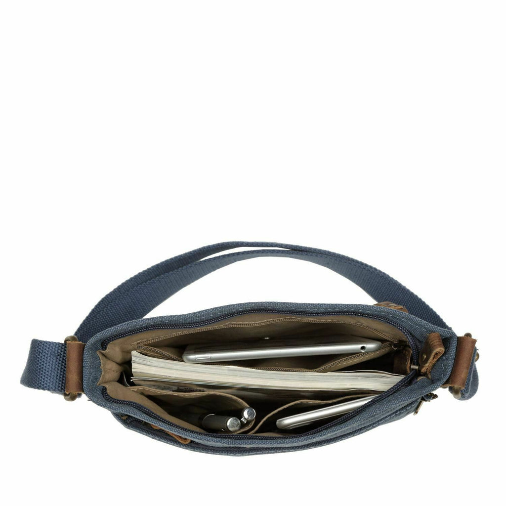 Troop London Strong Canvas Cross Body Bag Medium Size — side view