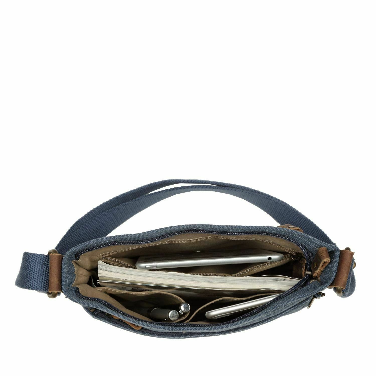 Troop London Strong Canvas Cross Body Bag Medium Size — side view