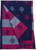 Hide and Sleek Tree of Life scarf in Dark Blue Multi colourway - soft cashmere blend shawl