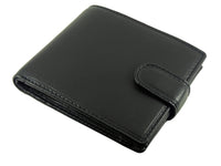 Leather Wallet 7 Card Slots, 2 Note Sections, Coin Pocket RFID Black