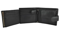 Leather Wallet 7 Card Slots, 2 Note Sections, Coin Pocket RFID Black